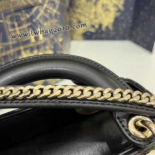 Dior专柜新款Lady女包迪奥高仿原单经典黑金Classic Lady戴妃包三格手提女包 djfk1426